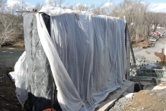 February 2022 - Construction of the south abutment for the new bridge over the Neshaminy Creek.