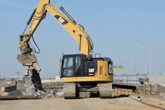 March 2021 - Old concrete pavement is removed from the approach to the old southbound U.S. 1 bridge over the Turnpike Ramps.