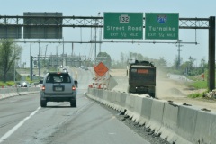 April 2021 - Southbound U.S.1 under construction at the Turnpike entrance in Bensalem.